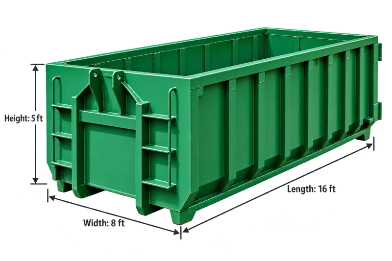 5ft skip tank, 16ft by 8ft by 5ft